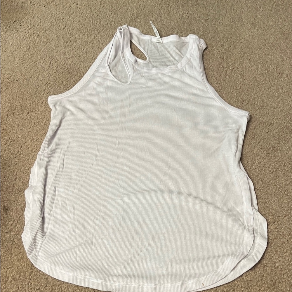 ALO Yoga White Ribbed Tank – Women’s Sleeveless Athletic Top